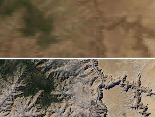 Comparación detalle imágenes MODIS (antiguas) vs Landsat 7