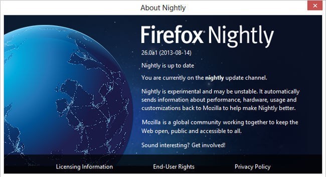 Nuevo logotipo del canal Firefox Nightly