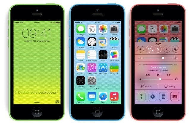 iPhone 5C colores tres